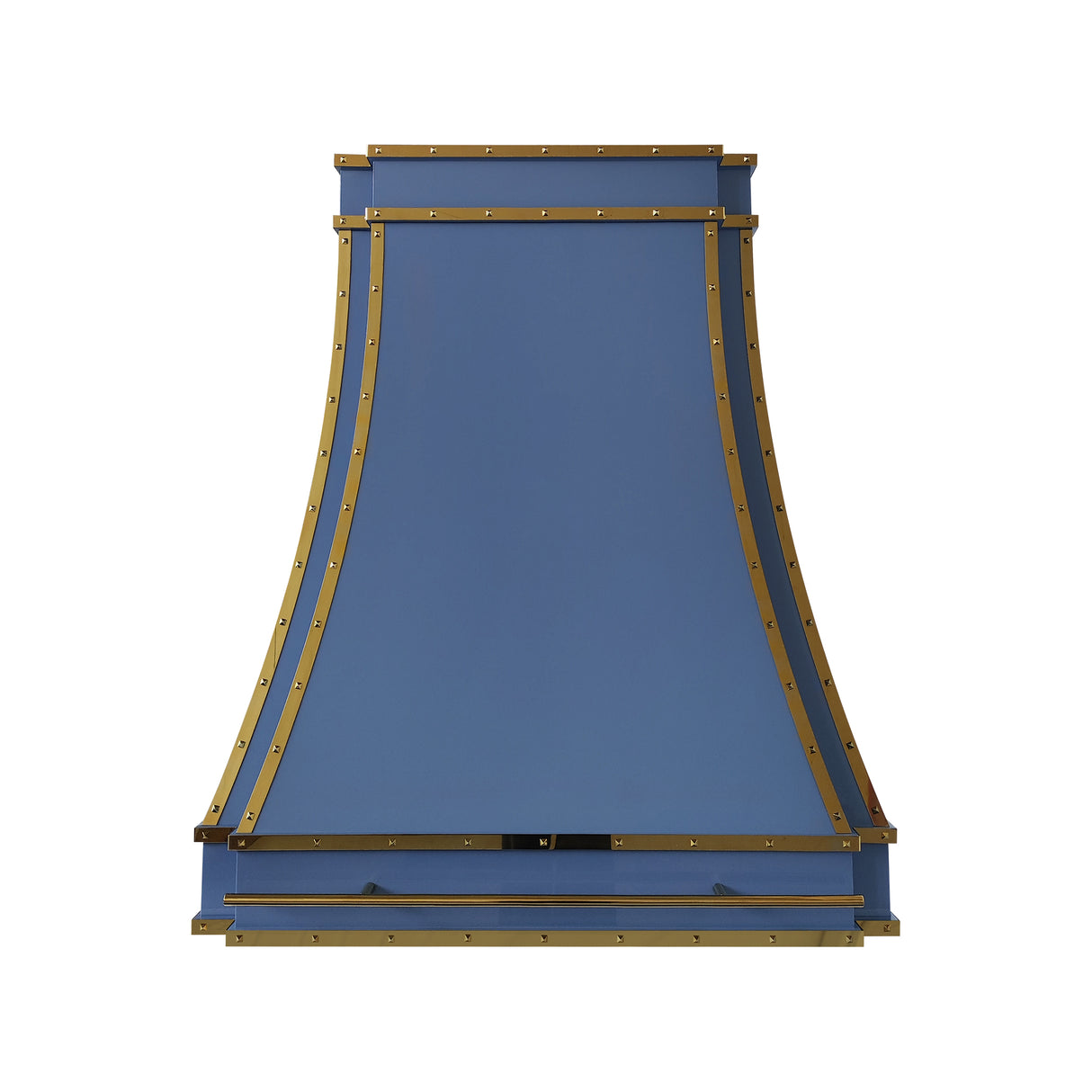 USA Designer Blue Stainless Steel Vent Hood with Brass Details URHS-242