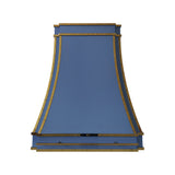 USA Designer Blue Stainless Steel Vent Hood with Brass Details URHS-242