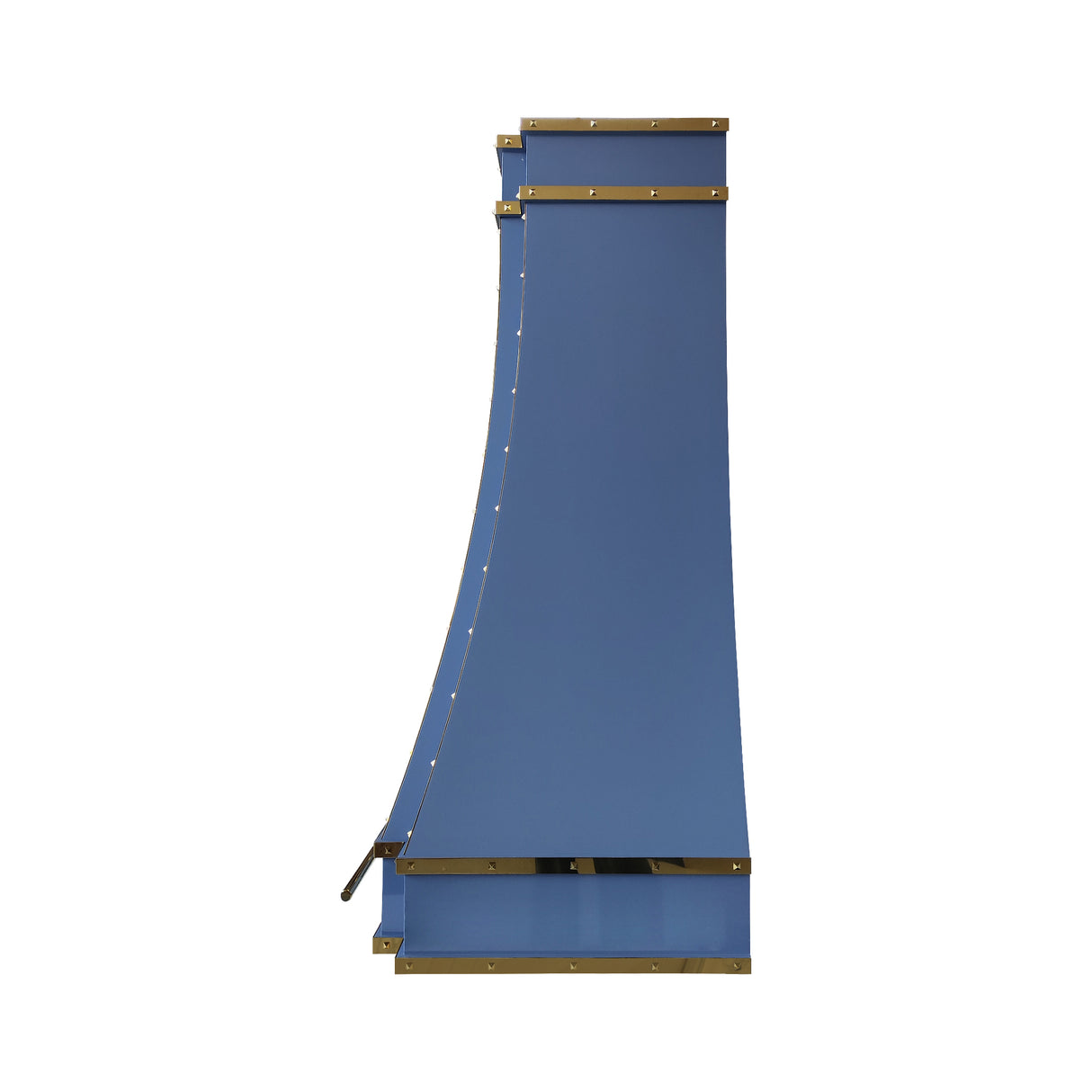 USA Designer Blue Stainless Steel Vent Hood with Brass Details URHS-242