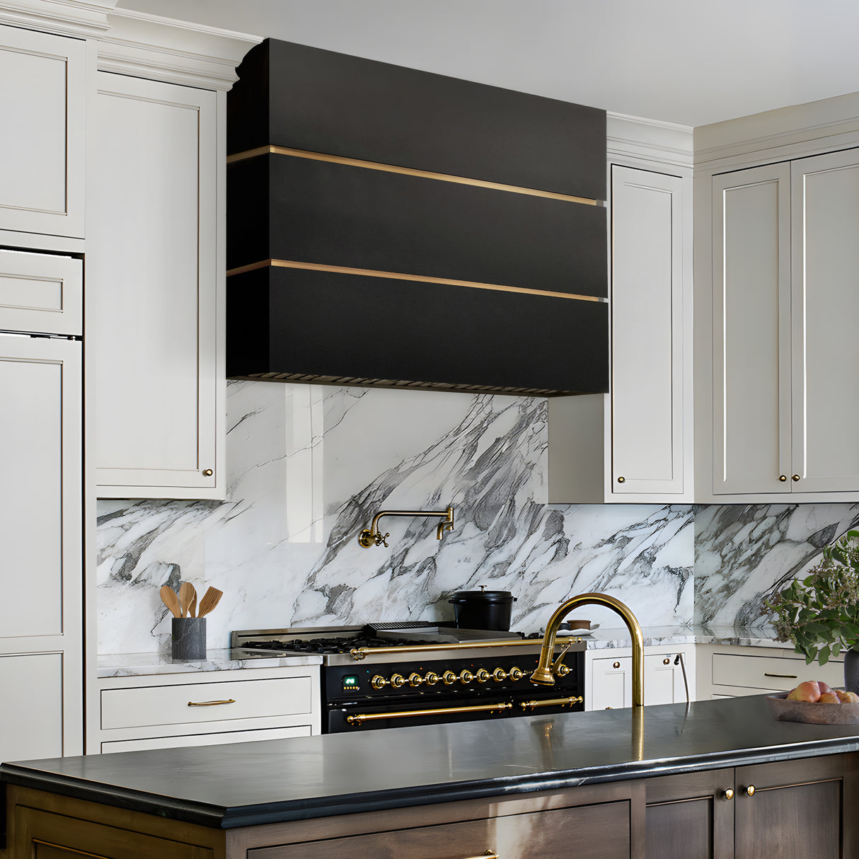 USA Designer Box Shaped Black Stainless Steel Exhaust Hood URHS-213