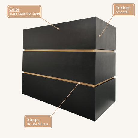 USA Designer Box Shaped Black Stainless Steel Exhaust Hood URHS-213