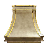 USA Designer Brass Kitchen Hood with Polished Straps URHB-88