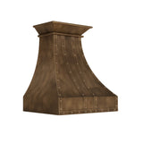USA Designer Brass Stove Hood with Artisan Brass Rivets URHB-105