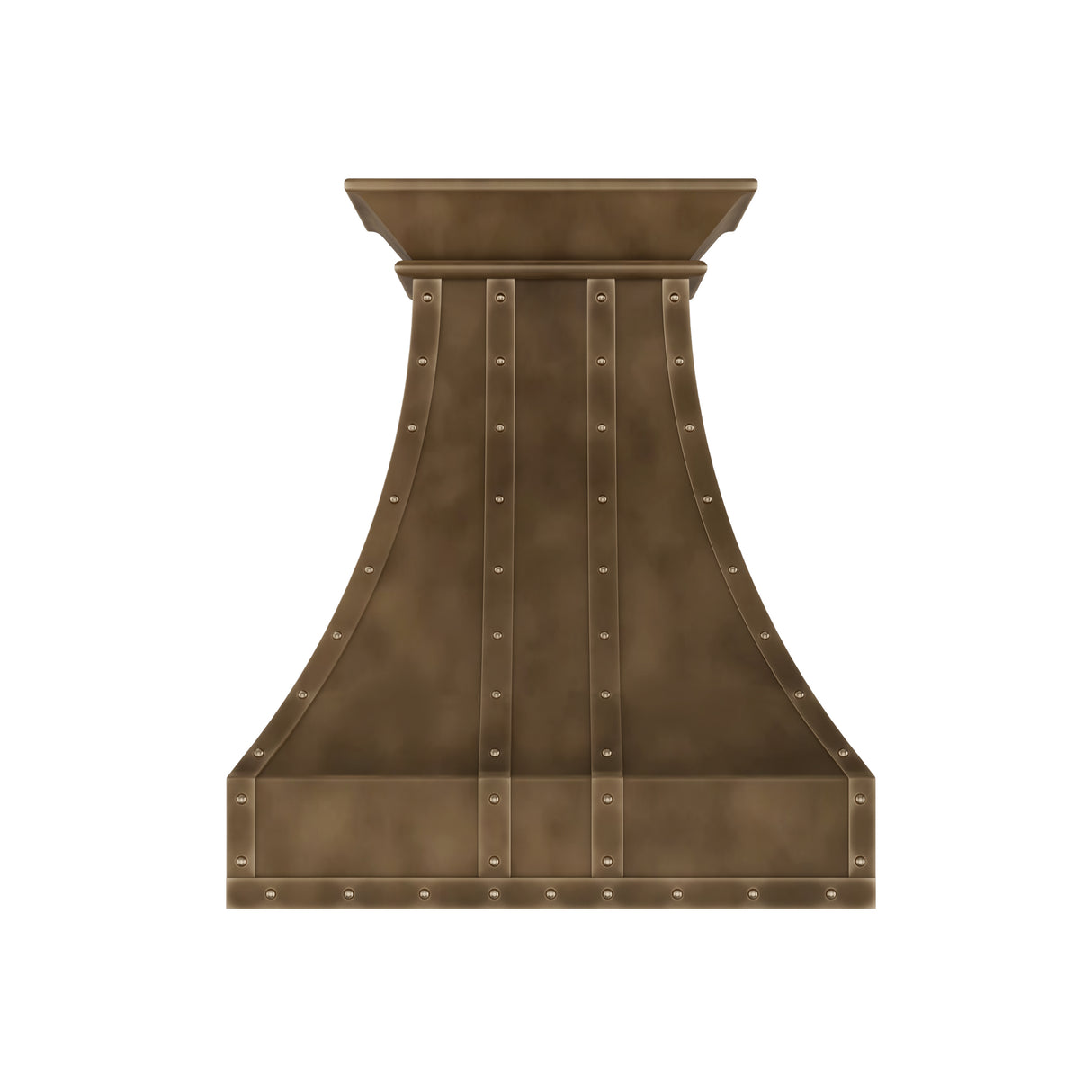 USA Designer Brass Stove Hood with Artisan Brass Rivets URHB-105