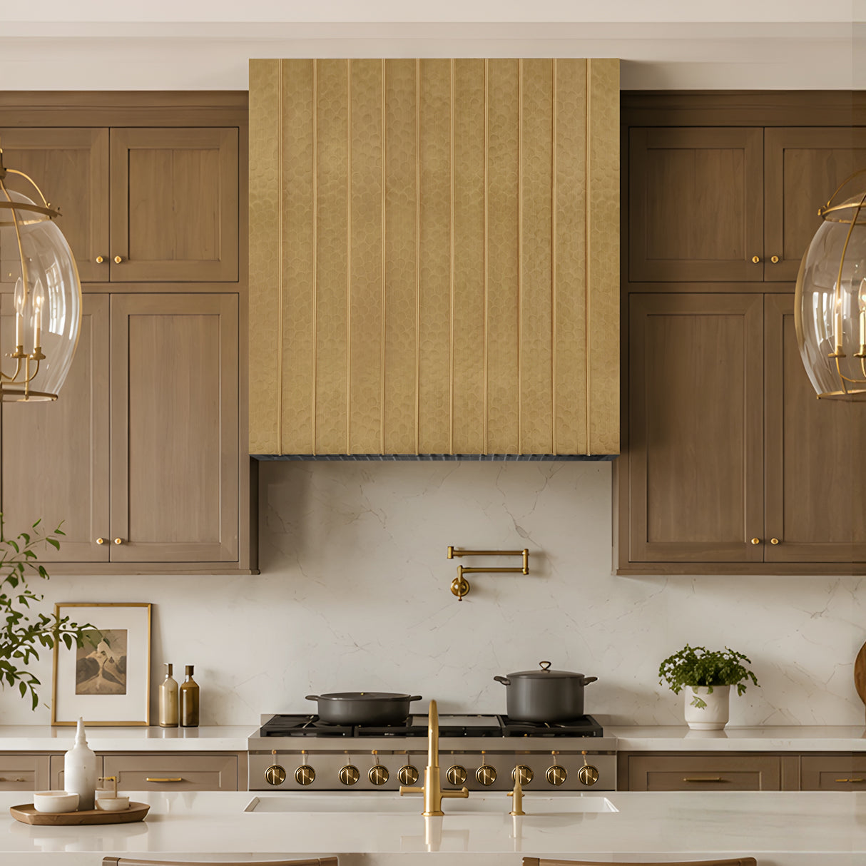 USA Designer Custom Brass Range Hood with Box Shaped URHB-147