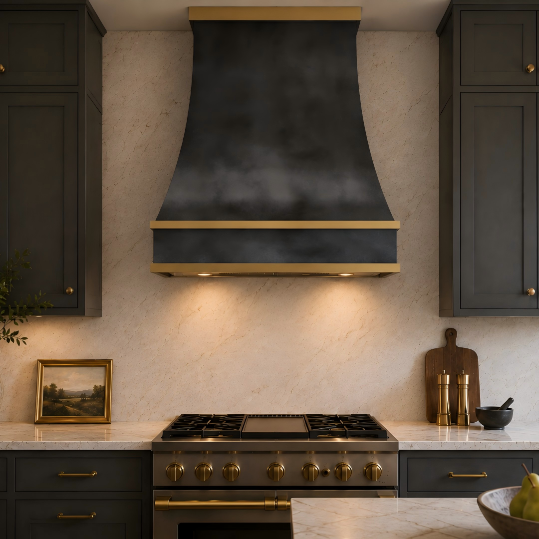 USA Designer Custom Dark Zinc Stove Hood URHZ-20