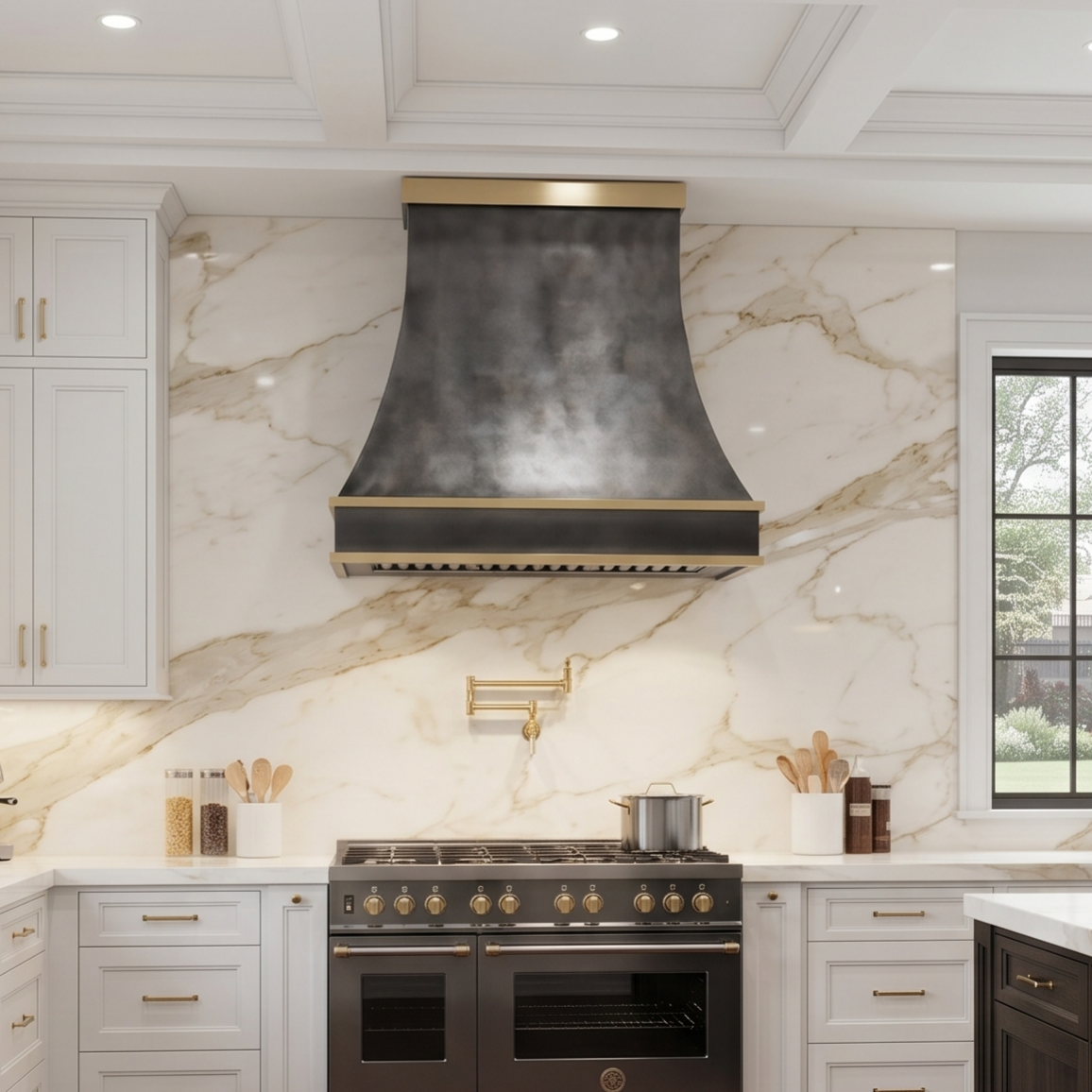 USA Designer Custom Dark Zinc Stove Hood URHZ-20