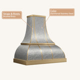 USA Designer Custom Hammered Stainless Steel Kitchen Hood URHS-264