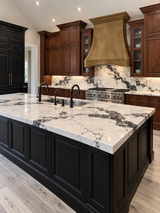 USA Designer Non-directional Antique Brass Kitchen Hood with Arch Apron URHB-167