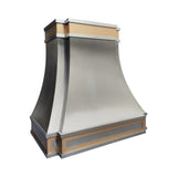 USA Designer Stainless Steel Vent Hood with Brass Straps URHS-156