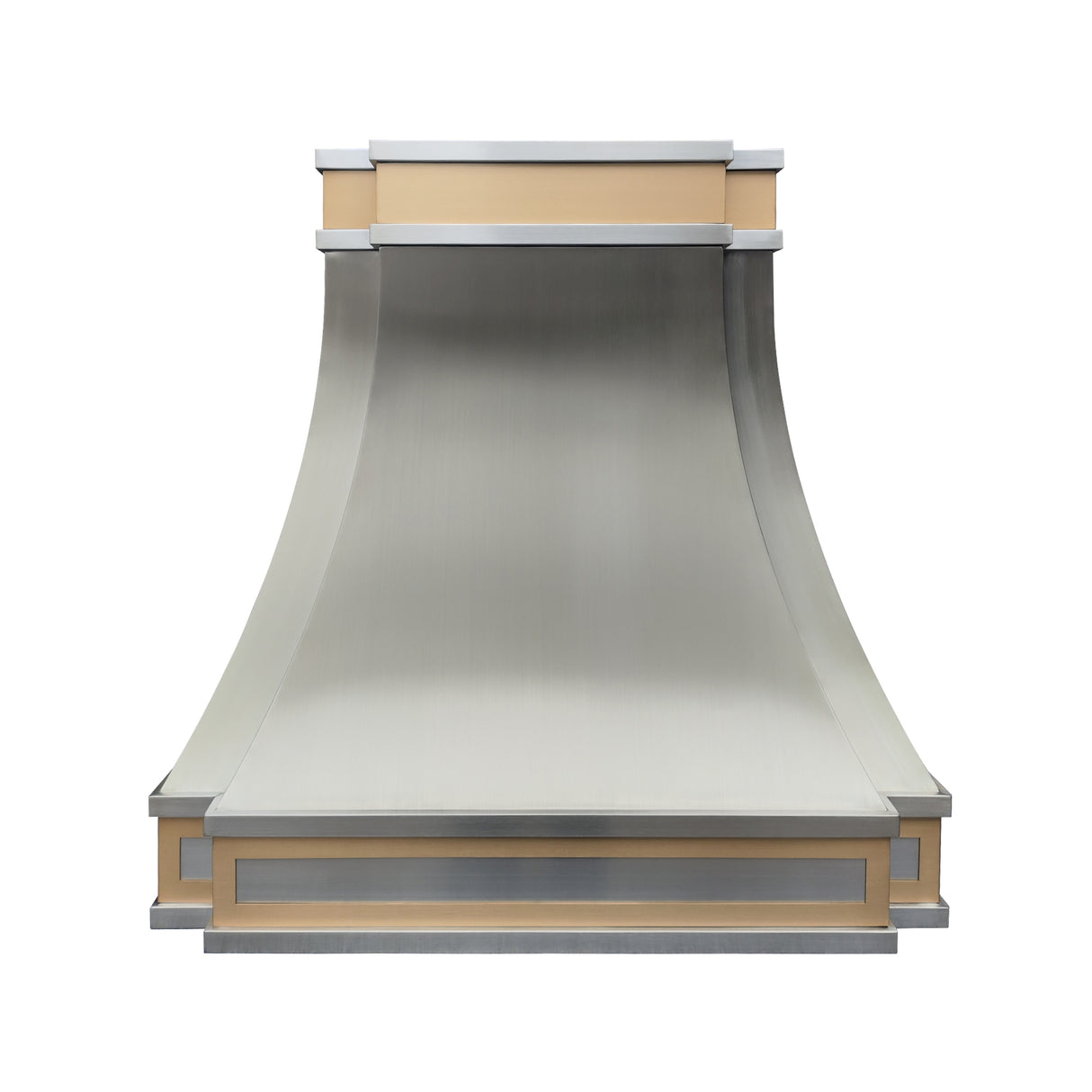 USA Designer Stainless Steel Vent Hood with Brass Straps URHS-156