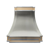 USA Designer Stainless Steel Vent Hood with Brass Straps URHS-156