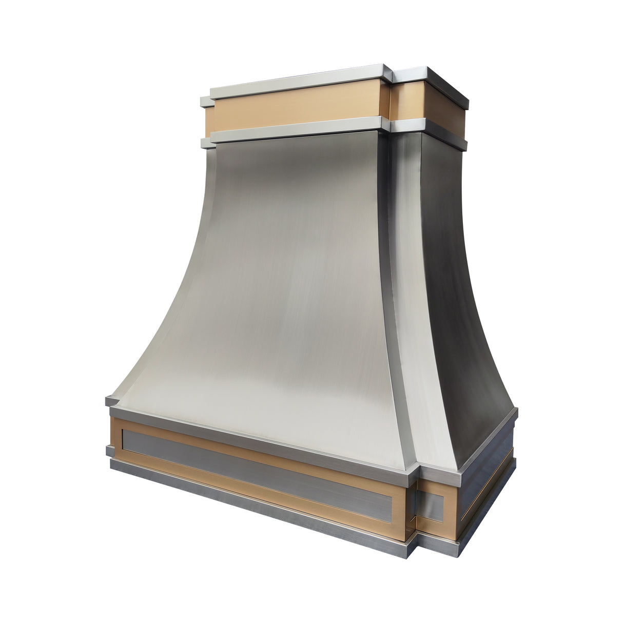 USA Designer Stainless Steel Vent Hood with Brass Straps URHS-156