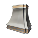 USA Designer Stainless Steel Vent Hood with Brass Straps URHS-156