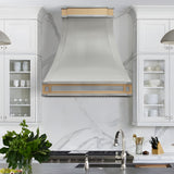 USA Designer Stainless Steel Vent Hood with Brass Straps URHS-156