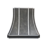 USA Custom Zinc Range Hood with Silver Straps URHZ-05