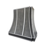 USA Custom Zinc Range Hood with Silver Straps URHZ-05