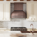 USA Custom Copper Range Hood with Geometric Mixed Design URHC-15
