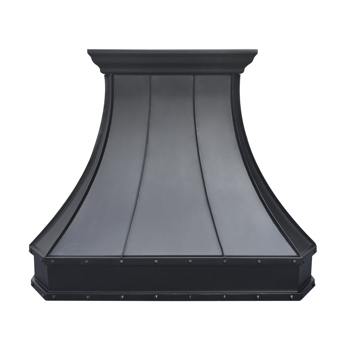 USA Artisan Copper Kitchen Hood with Dark Handmade Details URHC-28