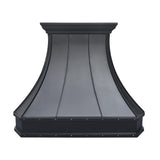 USA Artisan Copper Kitchen Hood with Dark Handmade Details URHC-28
