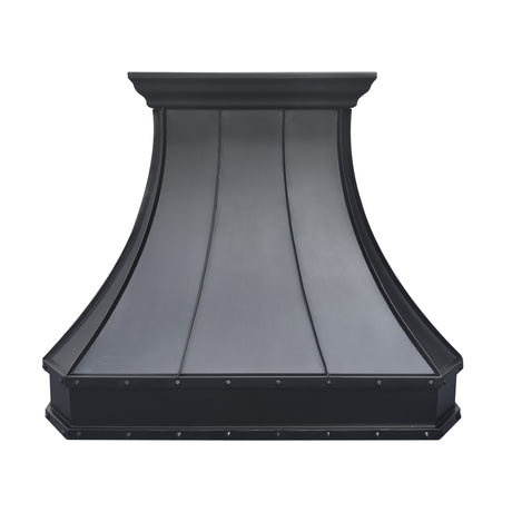 USA Artisan Copper Kitchen Hood with Dark Handmade Details URHC-28