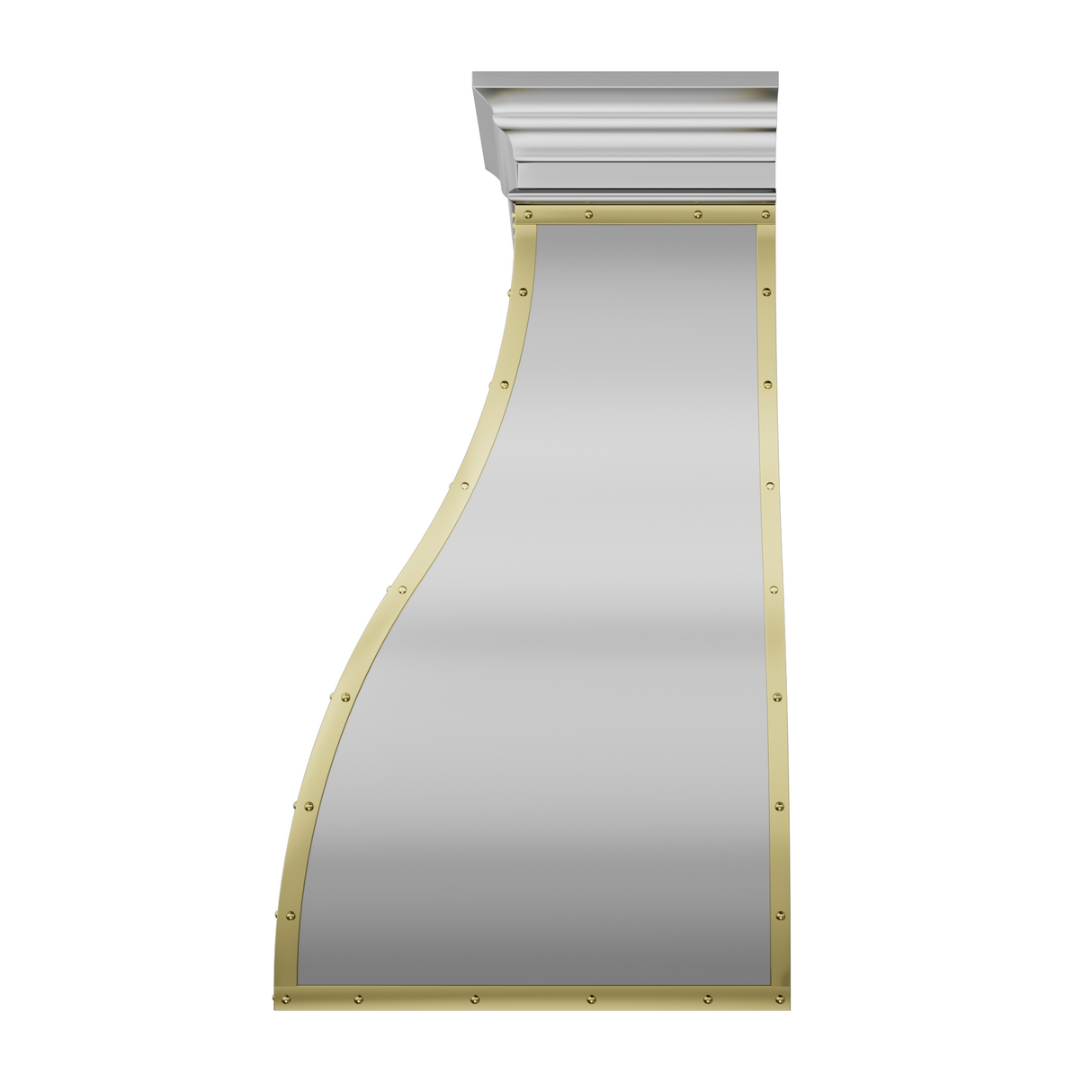 USA Bell Custom Kitchen Hood Stainless Steel with Brass Straps URHS-38