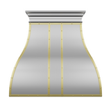 USA Bell Custom Kitchen Hood Stainless Steel with Brass Straps URHS-38