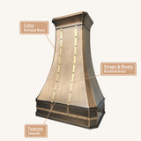 USA Handmade Brass Exhaust Hood with Classic Straps URHB-141