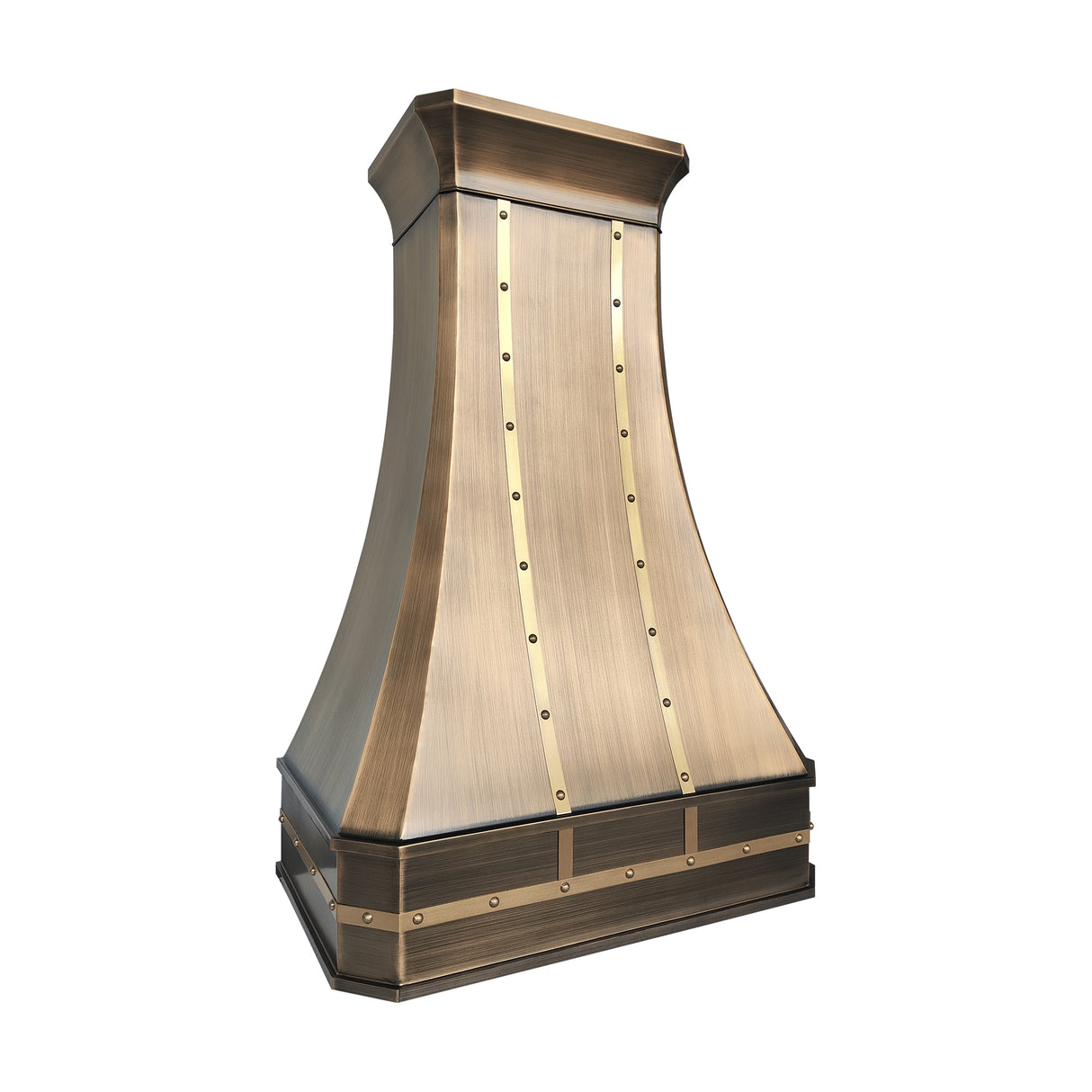 USA Handmade Brass Exhaust Hood with Classic Straps URHB-141