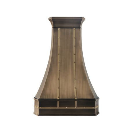 USA Handmade Brass Exhaust Hood with Classic Straps URHB-141