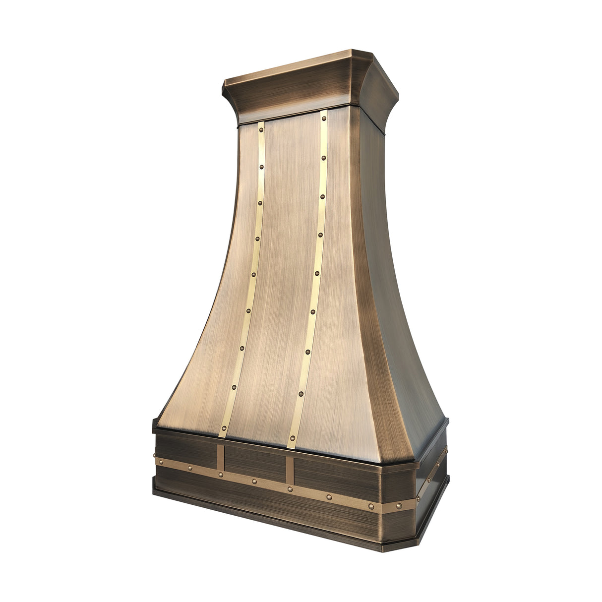 USA Handmade Brass Exhaust Hood with Classic Straps URHB-141