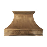 USA Handmade Brass Vent Hood with Heavy Hammered Apron and Crown URHB-131