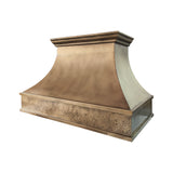 USA Handmade Brass Vent Hood with Heavy Hammered Apron and Crown URHB-131