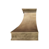 USA Handmade Brass Vent Hood with Heavy Hammered Apron and Crown URHB-131