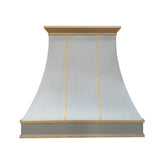 USA Custom Curved Stainless Steel Range Hood with Brass detailing URHS-46