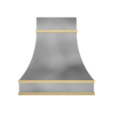 USA Handmade Zinc Kitchen Hood with Artisan Brass Straps URHZ-29