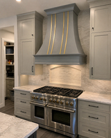 USA Industrial Custom Metal Range Hood with Brass Accent URHS-25