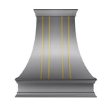 USA Industrial Metal Range Hood with Brass Straps URHS-25