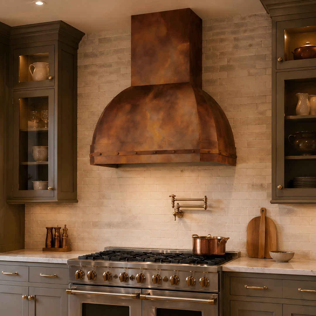 USA Los Angle Costal Vibe Fire Copper Stove Hood URHC-97