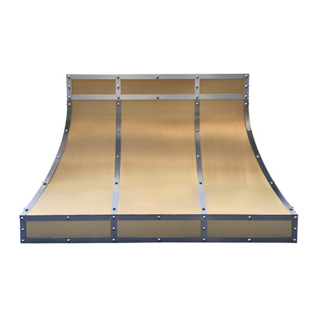 USA Luxury Brass Kitchen Hood with Artisan Rivets URHB-65