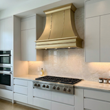 USA Luxury Brass Range Hood Featuring Artisan Brass Straps URHB-98