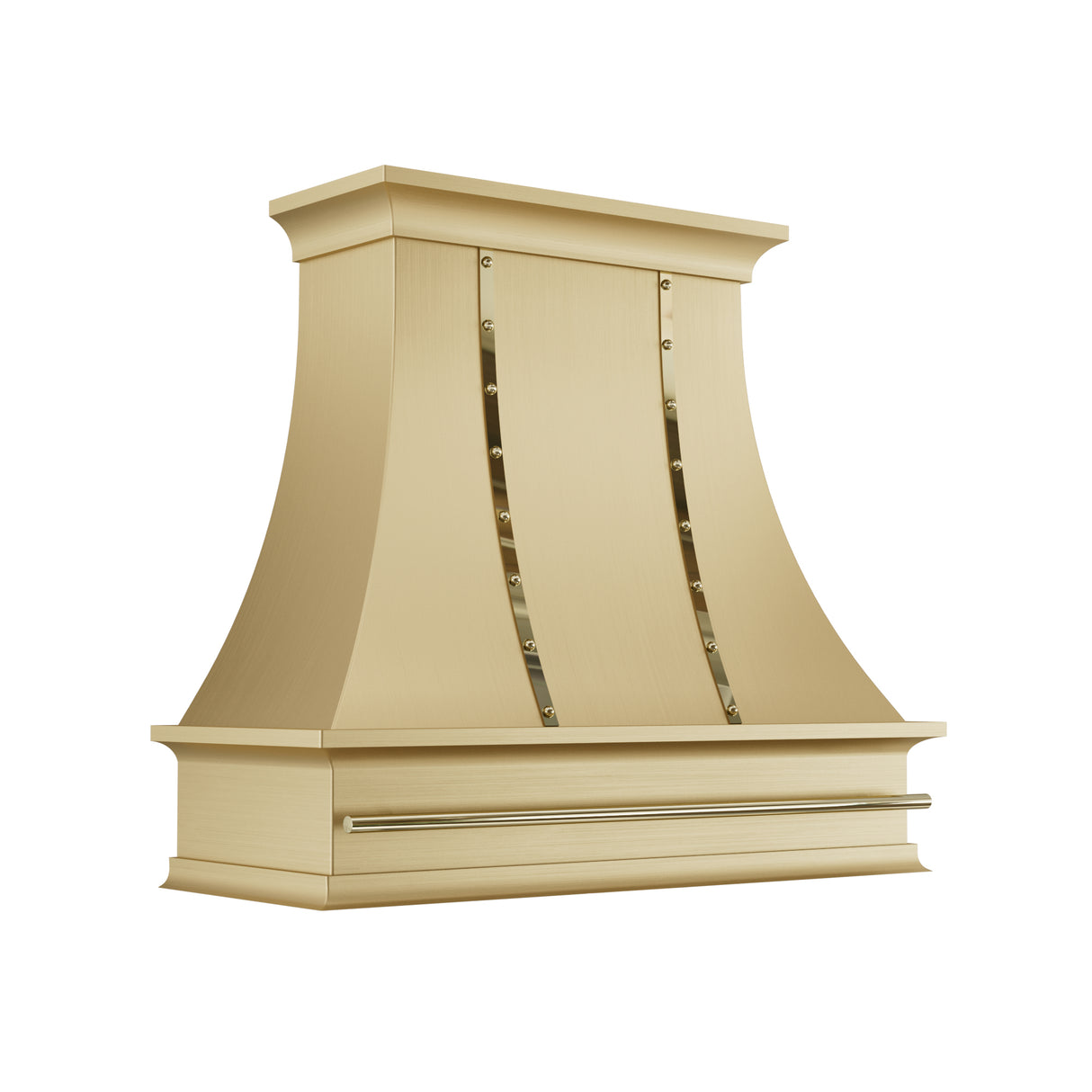 USA Luxury Brass Range Hood Featuring Artisan Brass Straps URHB-98