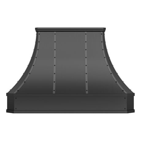 USA Luxury Copper Stove Hood Featuring Bronze Copper Straps URHC-71