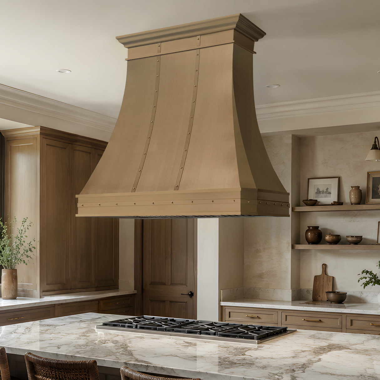USA Luxury Custom Island Mount Brass Vent Hood URHB-151