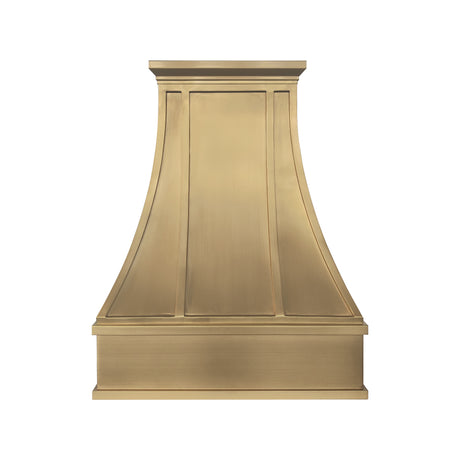 USA Luxury Handcrafted Custom Brushed Brass Stove Hood URHB-139
