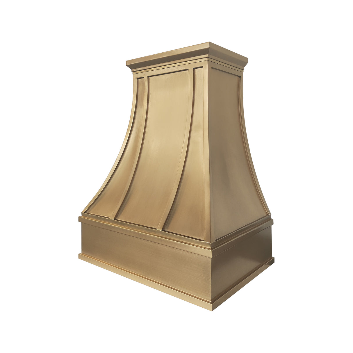 USA Luxury Handcrafted Custom Brushed Brass Stove Hood URHB-139