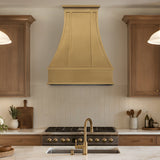 USA Luxury Handcrafted Custom Brushed Brass Stove Hood URHB-139