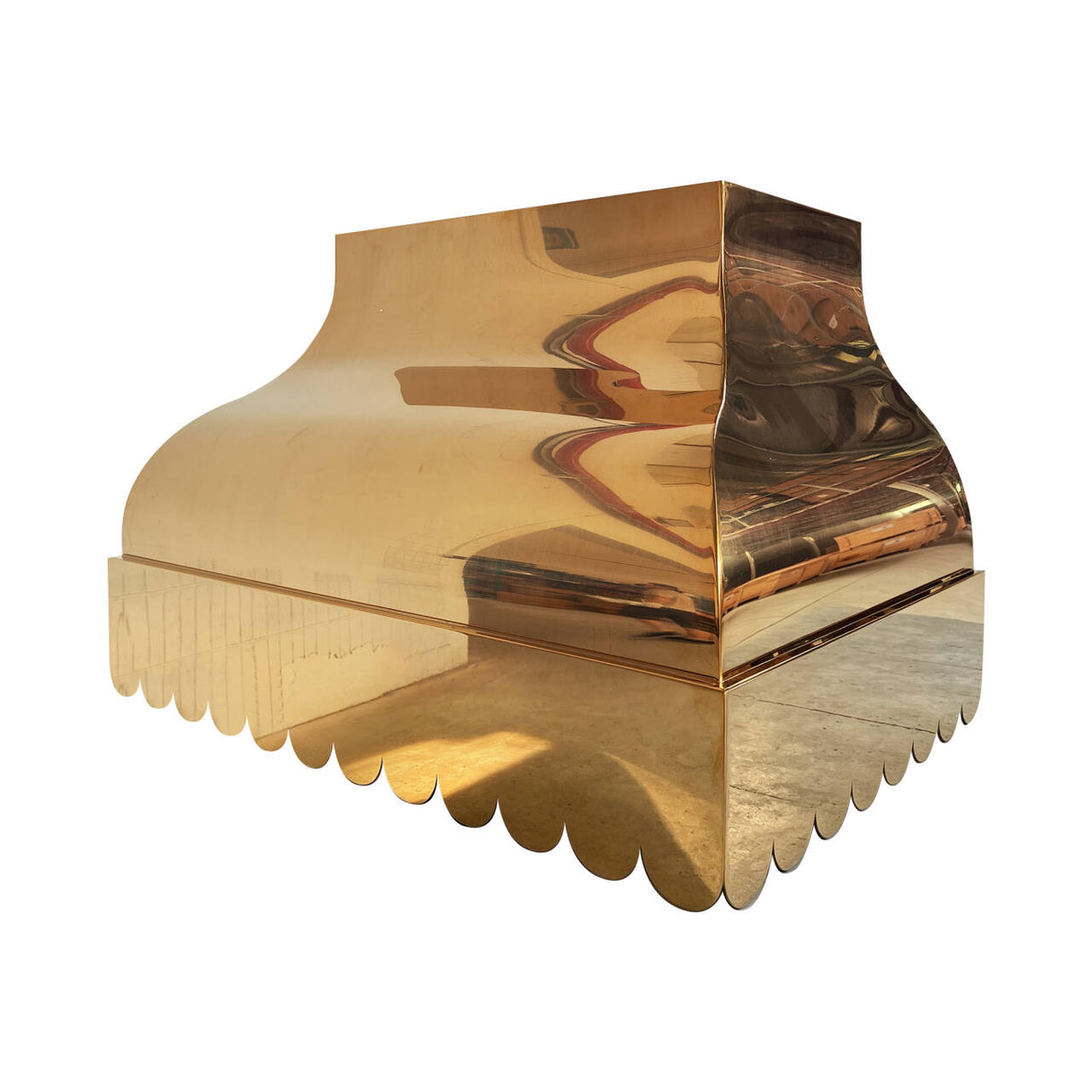 USA Luxury Polished Brass Vent Hood with Bell Shaped URHB-156