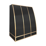 USA Luxury Stainless Steel Kitchen Hood with Artisan Brass Rivets URHS-133