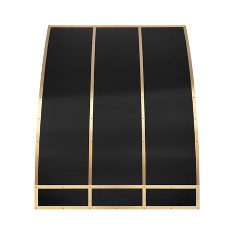 USA Luxury Stainless Steel Kitchen Hood with Artisan Brass Rivets URHS-133